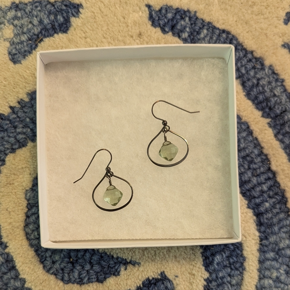 Peridot and sterling silver drop earrings